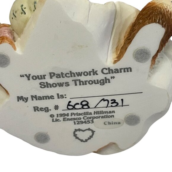 Charming Tails "Your Patchwork Charm Shows Through" Cat Figurine By Enesco - Picture 4 of 6